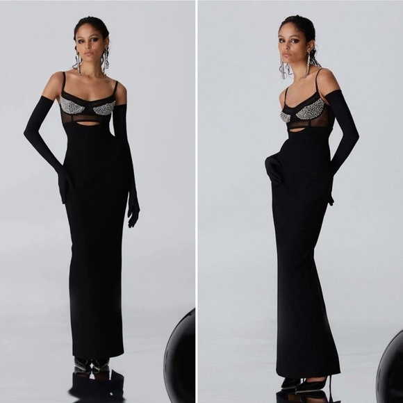 Rachel Gilbert Dresses & Skirts - Rachel Gilbert Stephanie Hartley Embellished Corset Gown Black Size 10 US